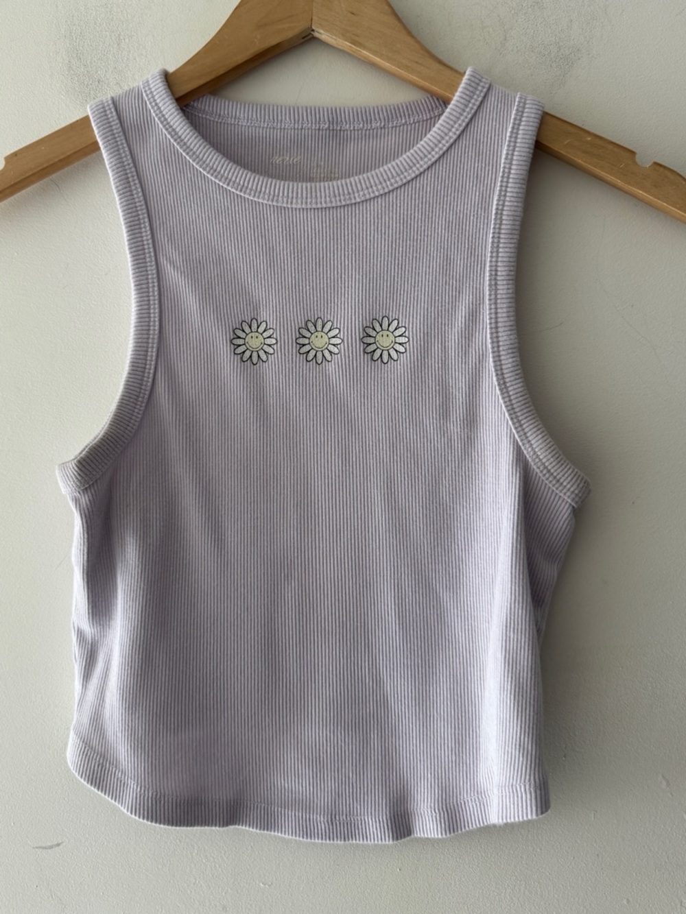 Aerie Lilac Daisy Crop Racerback